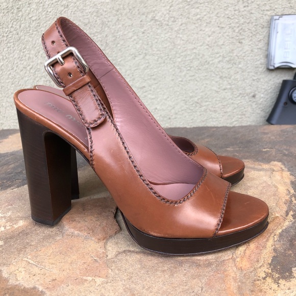 Miu Miu slingback peep-toe platform heels - Picture 6 of 8